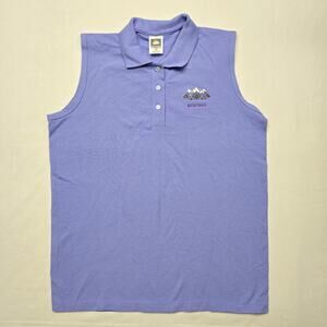 Vintage Montana Polo Sleeveless Purple M Geometric Mountain Embroidery Shirt
